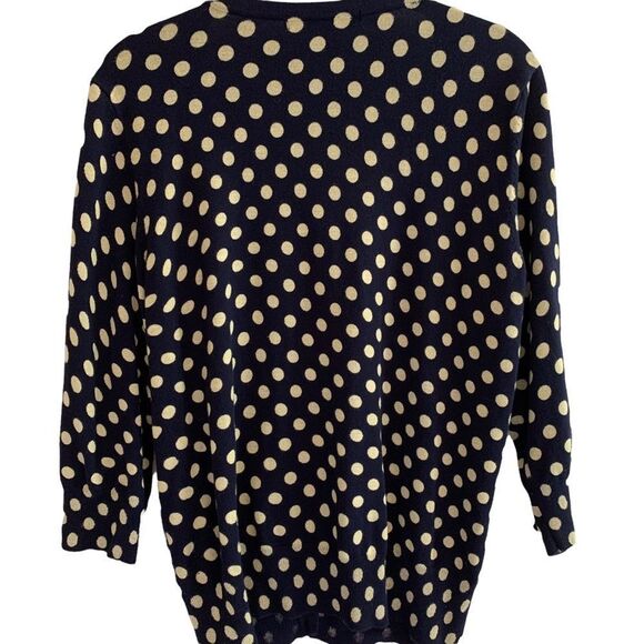 89th & Madison Polka Dotted  Button Down Cardigan Sweater - Large - Picture 3 of 5